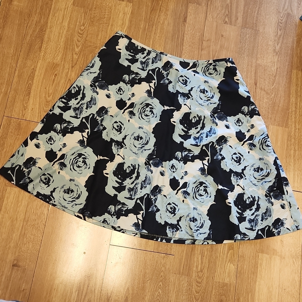 Talbots blue rose floral skirt sz 12W